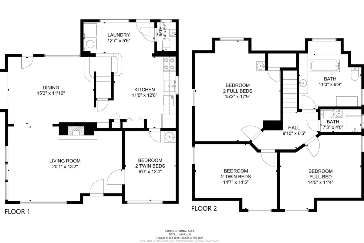 A wide view of open-plan common areas, including a dining area, living room, kitchen, and subtle glimpses of bedrooms and bathrooms. The space is arranged for family gatherings, relaxation, and comfortable daily living, fostering a welcoming and homey atmosphere.